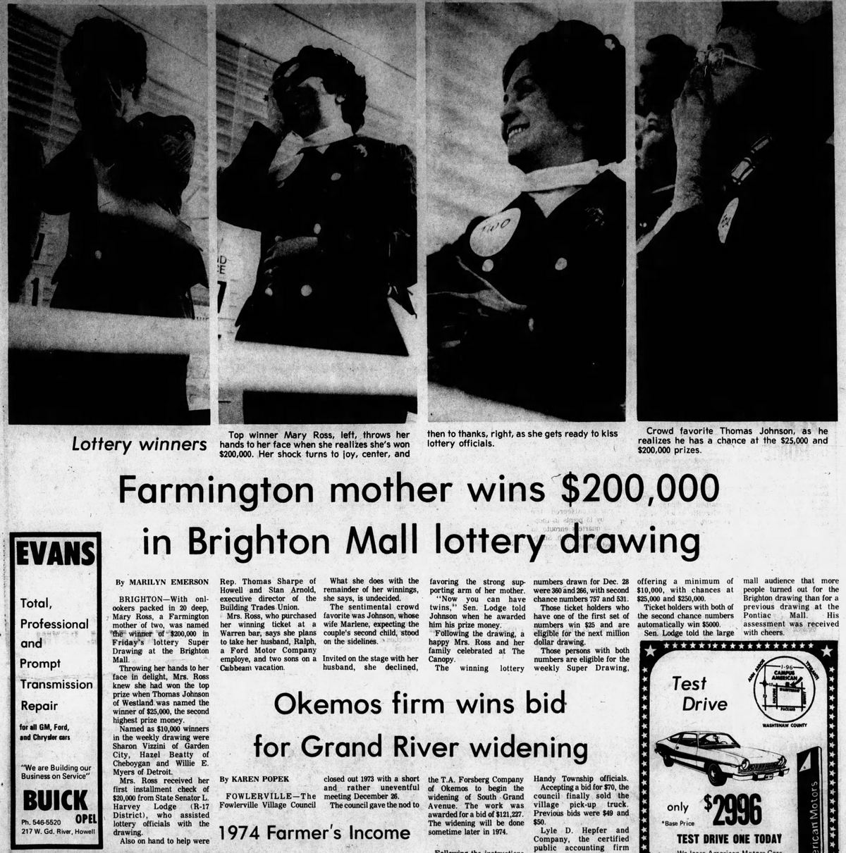 Brighton Mall - Jan 2 1974 Lottery Winners (newer photo)